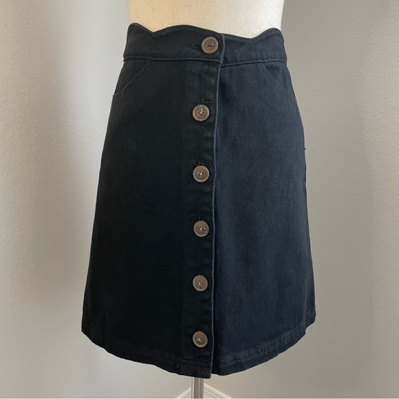 Blu Pepper Black Denim Mini Skirt Small - Picture 10 of 10
